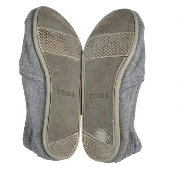 Toms Drizzle Grey Lurex Woven  Alpargata Flat Shoe Size 8.5 - Picture 6 of 7